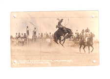 1919 Rodeo Dakota Horse Tex Crockett Wyoming Cowboy Photo Postcard RPPC picture