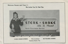 1968 Steak n Shake Billboard Photo It's a Meal Waitress Daytona Vintage Print Ad picture