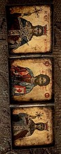 RARE Antique Russian Orthodox Triptych Folding ( Christ Pantocrator) 1 Of 1 picture