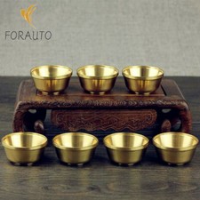7pcs 1.9inch Small Thickened Buddha Water Supply Bowl Buddhism Brass Cup picture