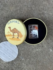 New Sealed 1994 ZIPPO Lighter CAMEL Double Sided Design Brilliant Chrome in tin picture