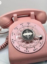 Vintage MCM Mid Century 1950’s Pink Rotary WORKING Telephone Desk Phone picture