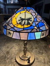 2003 Limited Edition Disney Tiffany Stained Glass Mickey & Minnie Mouse Lamp picture
