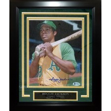Reggie Jackson Autographed Oakland Athletics Deluxe Framed 8x10 Photo - Beckett picture