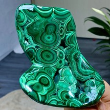 1.2LB Natural glossy Malachite transparent cluster rough mineral sample picture