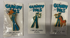 3 X 1985 Vintage Gumby and Pokey  Pin Set picture