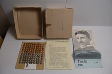 Vintage Nikola Tesla Collectors Pin Display Resale Letter & Picture 100 PCS picture