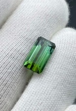 6.30Ct Natural Green Tourmaline Emerald Cut Loose Gemstone Rectangular Eye Clean picture