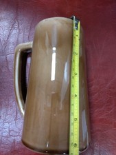 VTG Mid Century Brown Ceramic Mug USA Art Pottery White Interior 5.5