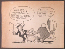 rare 1924-25 cartoonist W.A. CARLSON (The Nebbs) personal Christmas Card picture