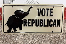 Vintage 1950’s Vote Republican Elephant Booster License Plate Topper Sign Scioto picture
