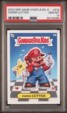 2024 Garbage Pail Kids Game Over Level 6 PAPER CUTTER 27a PSA 10 GEM Mario Bros picture