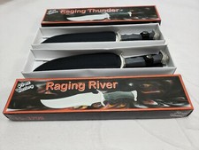 Frost Cutlery Raging Thunder/Raging River Knives Stainless Blade Black w/Sheaths picture
