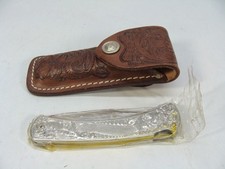 VINTAGE NEW RARE SILVER BUCK KNIFE