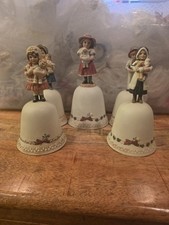 Vintage Jan Hagara Christmas Bells Lot of 5 1986 Limited Edition  picture