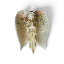 Hidden Praying Angel Christmas Ornament With Hinged Wings 6” Vintage picture