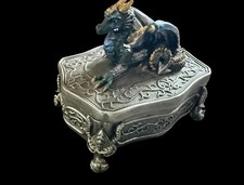 Medieval Midnight Dragon Jewelry Trinket Box Excellent Condition BEAUTIFUL BOX picture
