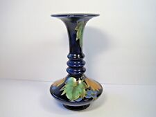  Vintage Hand Painted Ceramic Cobalt Blue Floral Pedestal Vase 9