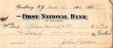 1902 Antique Bank Check First National Bank of Woodbury NJ  $70.86 picture