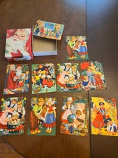 NOS Lot of 10 Vintage 1950s Christmas In Many Lands Cards Juvenile w Box UNUSED picture