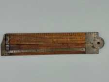 Vintage Lufkin No. 372 (36-1/2) Boxwood Brass Folding 12 Inch Ruler With Caliper picture