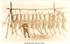 H88/ Alpena Michigan RPPC Postcard c1940s Deer Hunting Rifle Hunter 144 picture