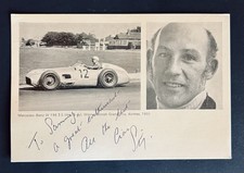 STIRLING MOSS Hand Signed Postcard W196 British Grand Prix 1955 picture