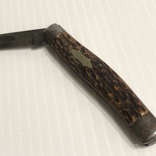 Vintage Swanworks Solinger Germany Pocket Knife 1 Blade Brown Wood Tone picture