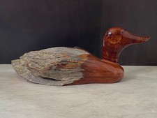 TIM BERGREN ROCKY MOUNTAIN RUSTIC DUCK HAND CARVED ANTIQUE FENCE POST MADE USA picture