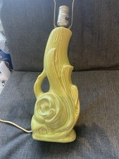 MID CENTURY MODERN CERAMIC GREEN/YELLOW LAMP. Perfect Condition. picture