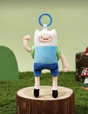 New 7” ADVENTURE TIME Plush FINN THE HUMAN Keychain Key Ring Hook PURSE CHARM picture