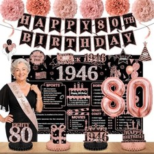 80th Birthday Decorations for Women, 1946 Happy 80th Birthday Decorations picture