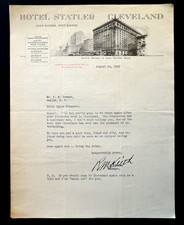 Original Vintage 1925 Letterhead HOTEL STATLER CLEVELAND Apple Convention Letter picture