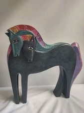 Vintage 1999 Laurel Burch Embracing Horses Stoneware Sculpture Statue LB-1065 picture