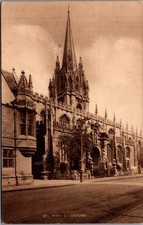 1942 WWII Era St. Mary's Church Oxford England Sepia RPPC Postcard A.P.O. picture