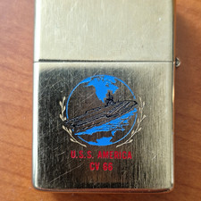 Zippo USS America CV 66 Aircraft Carrier Military Metal Pocket Lighter picture