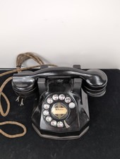1930's Automatic Electric Model 34 Black Desk Phone E1 Handset Easy Clean picture