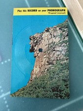 Rare Vintage New Hampshire Old Man Of The Mountain Phonograph Record Postcard picture