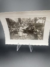 WWII L Soldier Photo, Army Military, With Artillery Howitzer picture