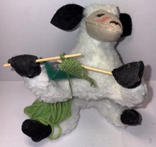 2008 Annalee Sheep Doll Knitting a Scarf 6.5” picture