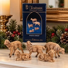 Fontanini 5 BROWN SHEEP Nativity Figurines 52539 Italy 2003 w Box picture