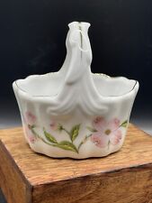 Lefton China Hand Painted Porcelain Basket 03538 Pink Dogwood Flower -Japan picture