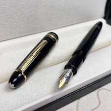 Luxury Resin 149 Series Bright Black - Gold Clip M nib Fountain Pen No Box picture