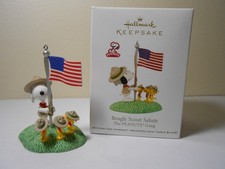 2012 Hallmark Ornament Peanuts Gang Snoopy Woodstock Beagle Scout Salute picture