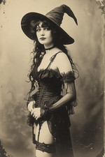 Vintage Witch 1920s Pin Up Print 4x6 Photo picture
