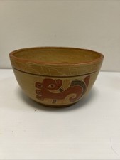 VTG artisan Art Pottery Aztec Bowl Southwest decoration RARE Medium size picture