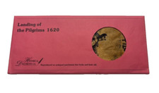 Landing of the Pilgrims 1620 on Antiqued Parchment Paper picture
