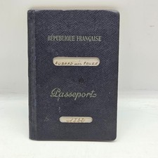 RARE VTG France Passport 1950s Stamps Paris Lady Marthe Jeanne Francaise & Child picture