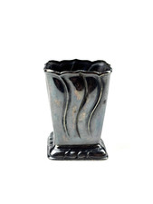 Vintage Alpaca Silver Vase Art Deco Style Wavy Fluted Small Planter Hallmark picture