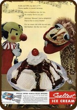 1947 KUKLA & OLLIE & SEALTEST ICE CREAM Vntge-Look DECORATIVE REPLICA METAL SIGN picture